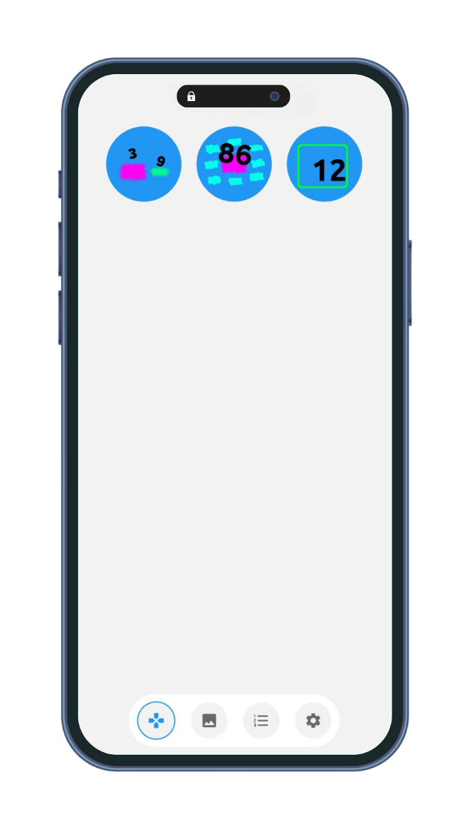 Image showing the game selection on the main screen of the Major Memory System App
