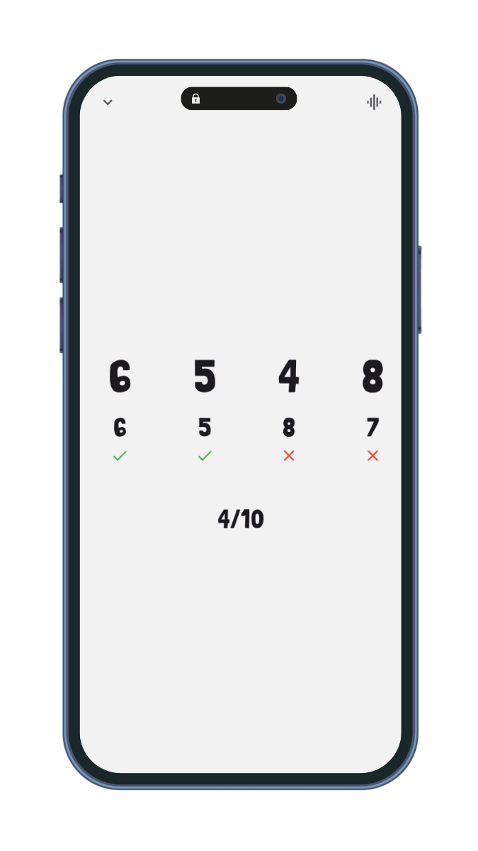 The results page of the Classic Recall game
